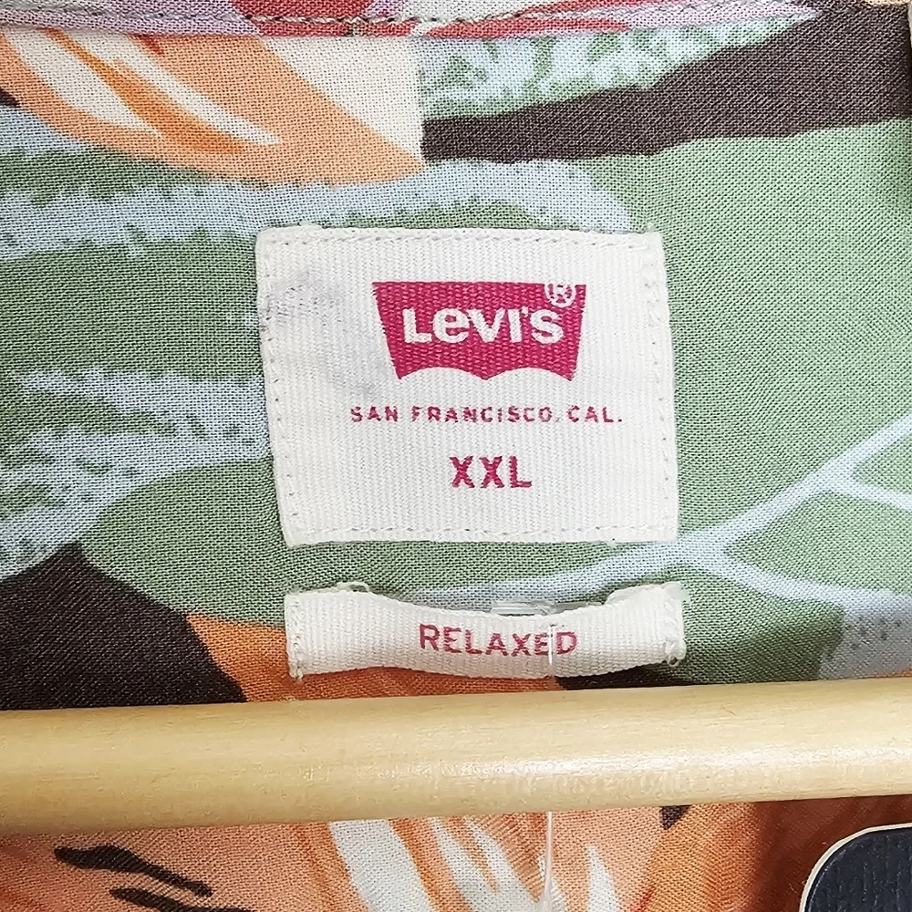 NWT Levi's Short Sleeve Classic Printed Camper Button Down Men's Shirt Size XXL